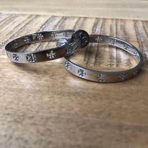 Tory Burch logo hoop earrings